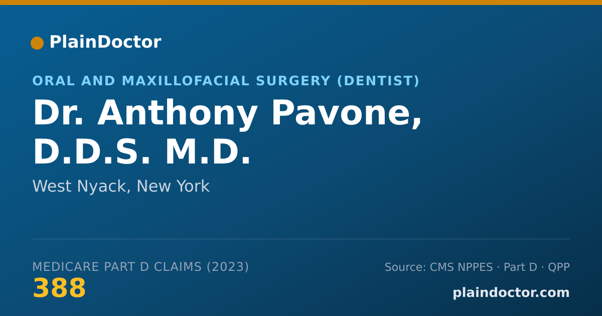 Shareable card for Anthony Pavone, D.D.S. M.D. - Oral and Maxillofacial Surgery (Dentist), West Nyack, NY