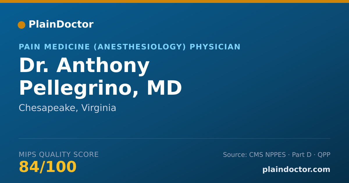 Shareable card for Anthony Pellegrino, MD - Pain Medicine (Anesthesiology) Physician, Chesapeake, VA