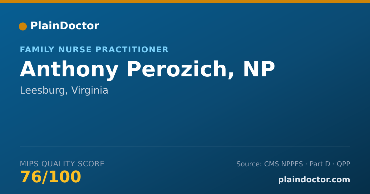 Shareable card for Anthony Perozich, NP - Family Nurse Practitioner, Leesburg, VA