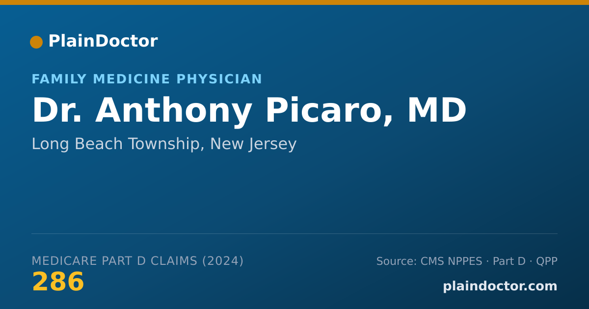 Shareable card for Anthony Picaro, MD - Family Medicine Physician, Long Beach Township, NJ