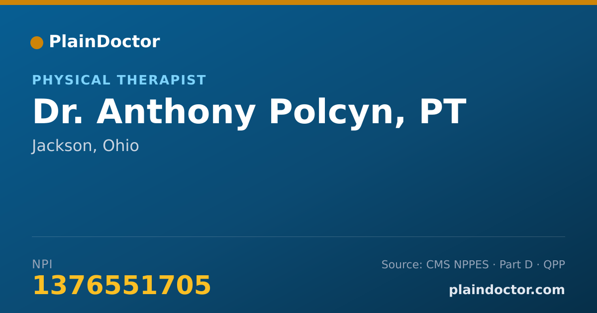 Shareable card for Anthony Polcyn, PT - Physical Therapist, Jackson, OH