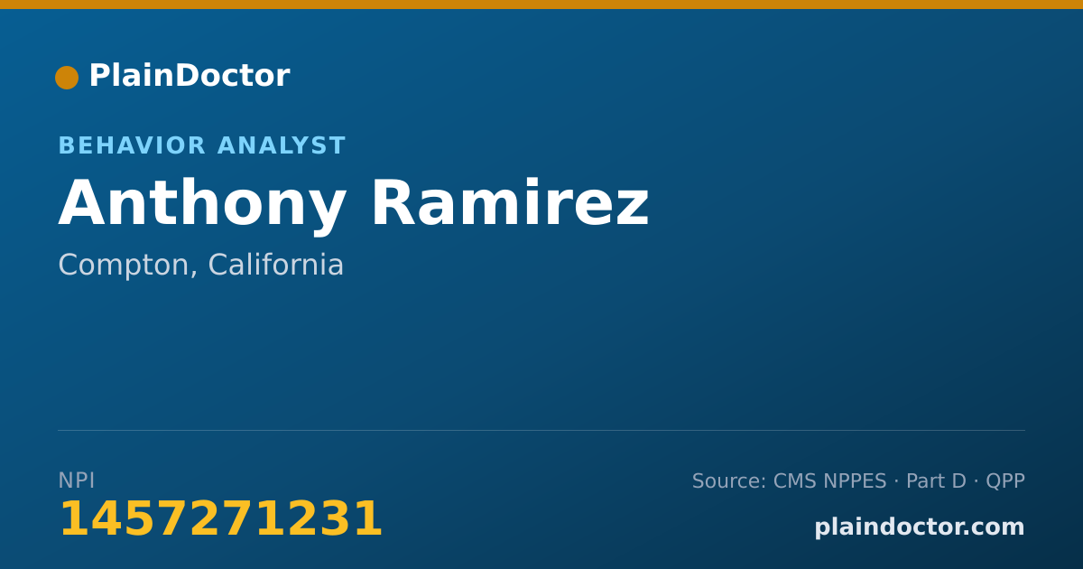 Shareable card for Anthony Ramirez - Behavior Analyst, Compton, CA