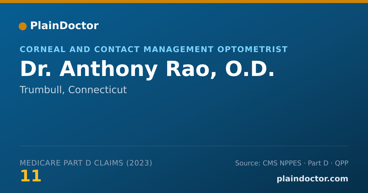 Shareable card for Anthony Rao, O.D. - Corneal and Contact Management Optometrist, Trumbull, CT