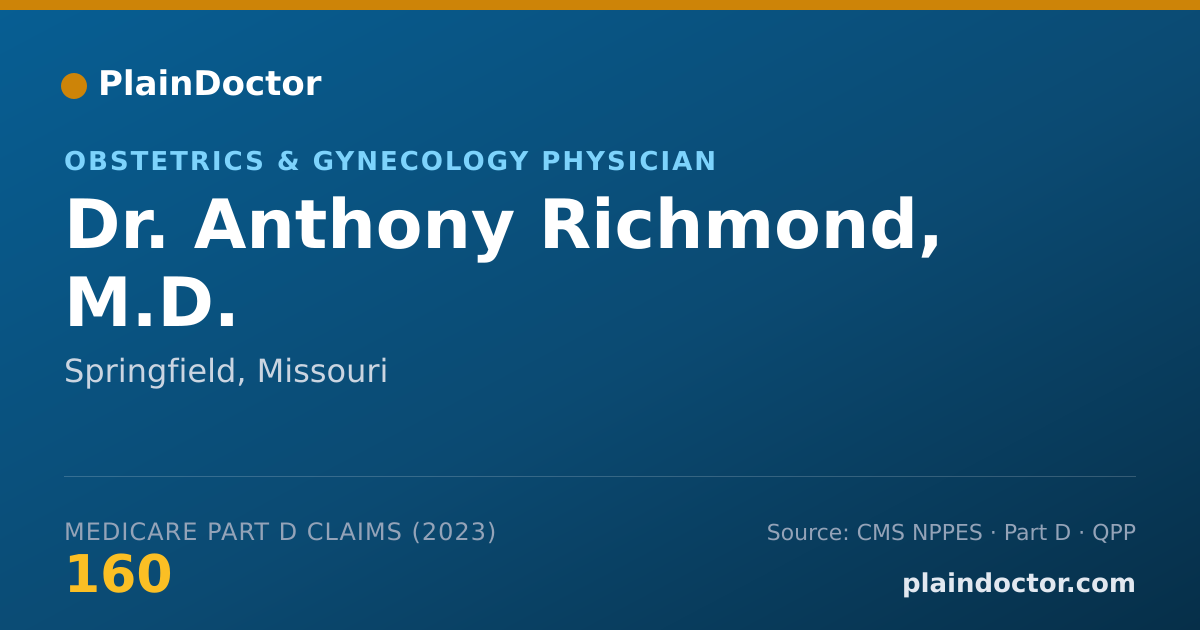 Shareable card for Anthony Richmond, M.D. - Obstetrics & Gynecology Physician, Springfield, MO