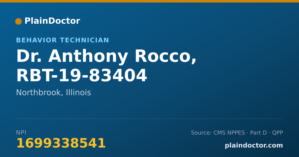 Shareable card for Anthony Rocco, RBT-19-83404 - Behavior Technician, Northbrook, IL