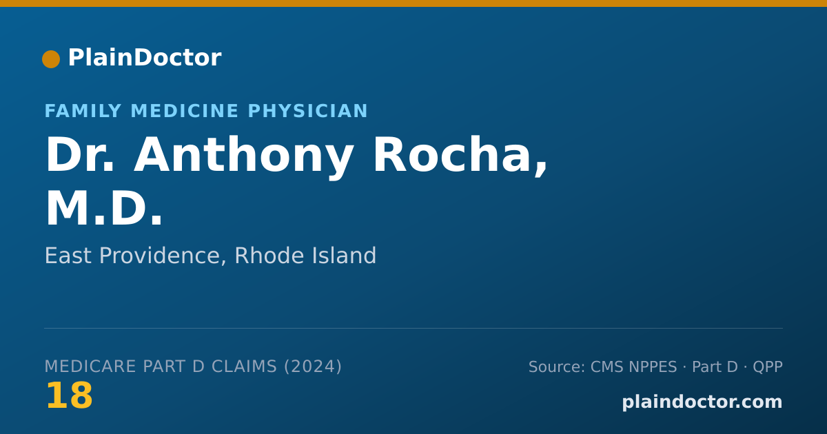 Shareable card for Anthony Rocha, M.D. - Family Medicine Physician, East Providence, RI