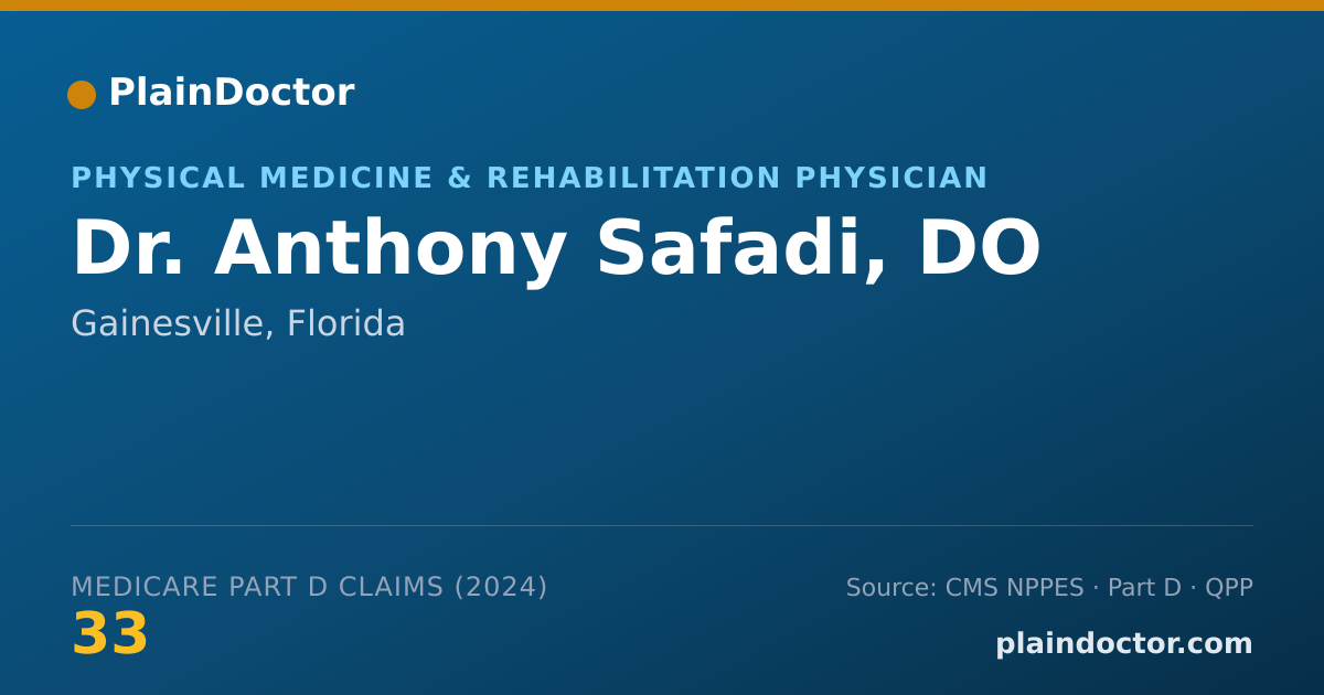 Shareable card for Anthony Safadi, DO - Physical Medicine & Rehabilitation Physician, Gainesville, FL