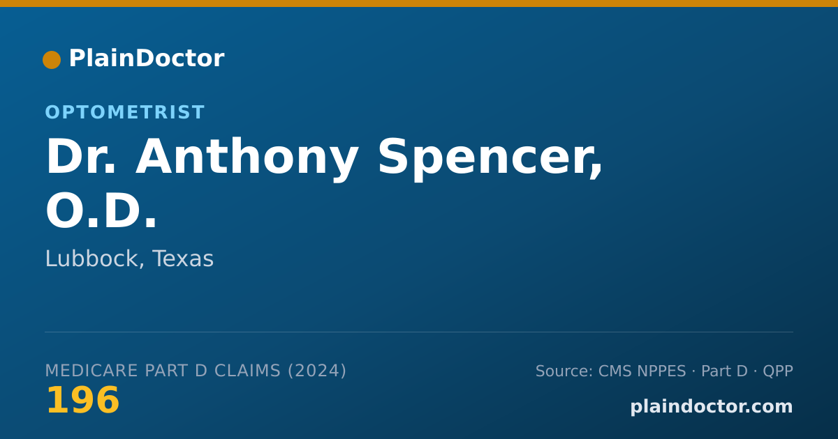 Shareable card for Anthony Spencer, O.D. - Optometrist, Lubbock, TX
