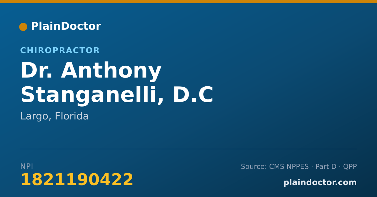 Shareable card for Anthony Stanganelli, D.C - Chiropractor, Largo, FL