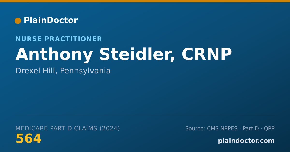 Shareable card for Anthony Steidler, CRNP - Family Nurse Practitioner, Drexel Hill, PA