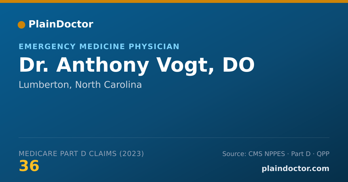 Shareable card for Anthony Vogt, DO - Emergency Medicine Physician, Lumberton, NC