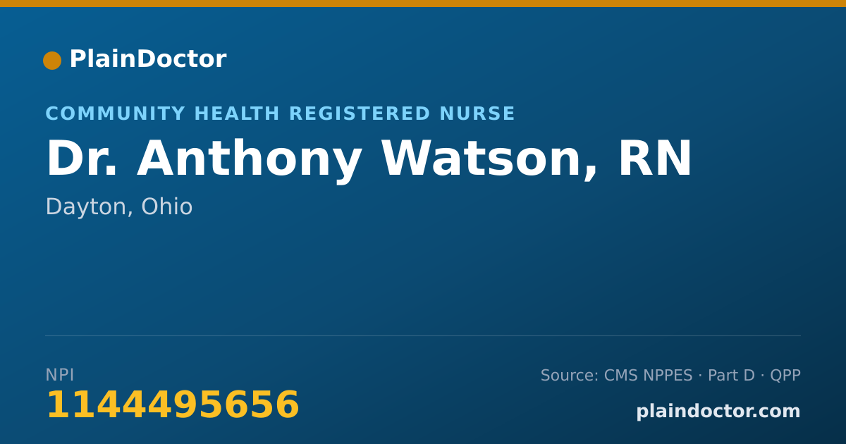 Shareable card for Anthony Watson, RN - Community Health Registered Nurse, Dayton, OH