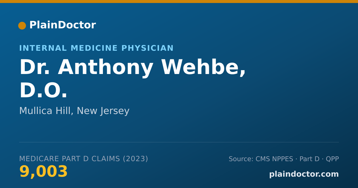 Shareable card for Anthony Wehbe, D.O. - Internal Medicine Physician, Mullica Hill, NJ