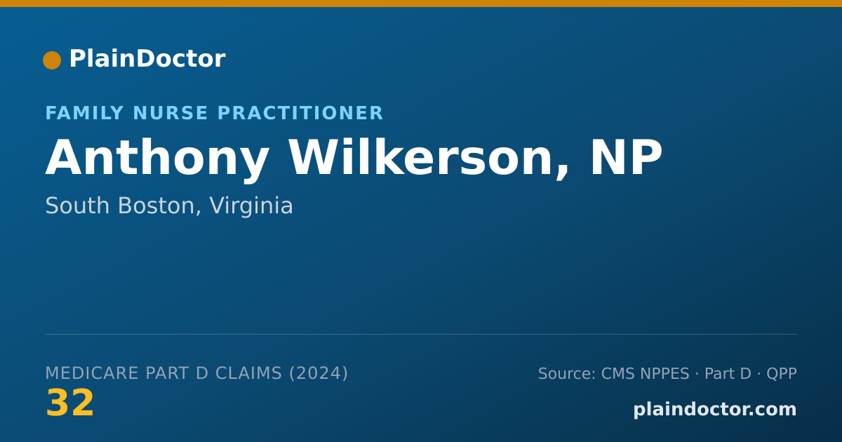 Shareable card for Anthony Wilkerson, NP - Family Nurse Practitioner, South Boston, VA