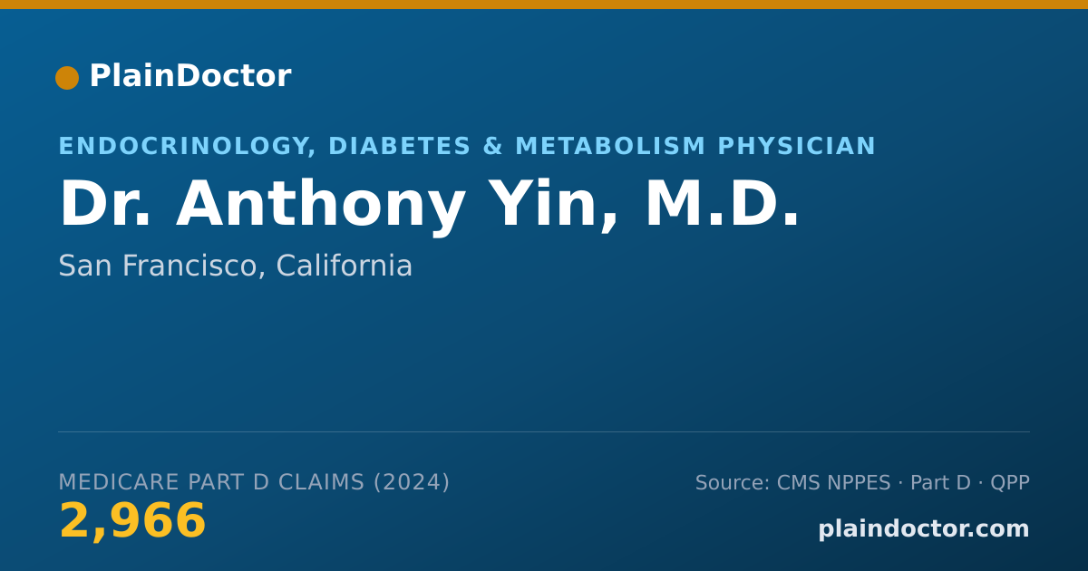 Shareable card for Anthony Yin, M.D. - Internal Medicine Physician, San Francisco, CA
