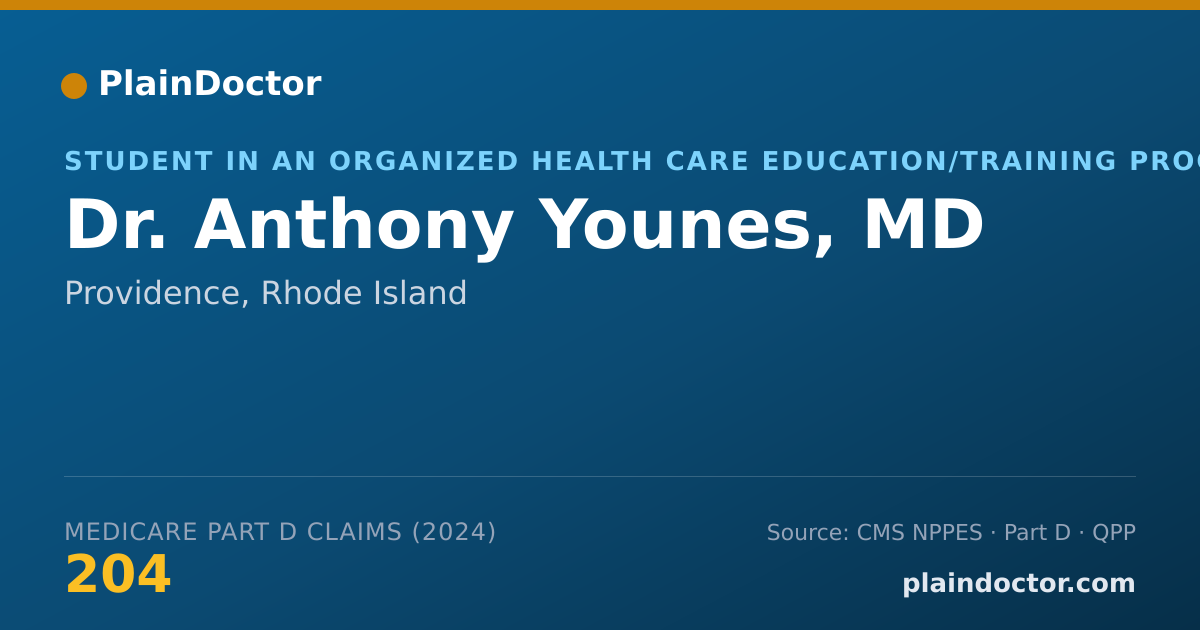 Shareable card for Anthony Younes, MD - Student in an Organized Health Care Education/Training Program, Providence, RI