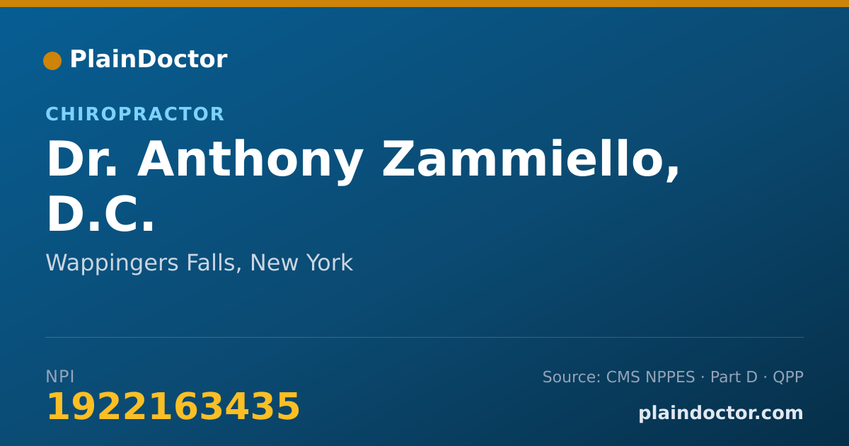 Shareable card for Anthony Zammiello, D.C. - Chiropractor, Wappingers Falls, NY