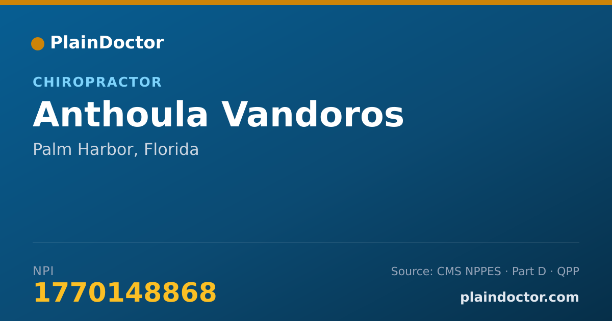 Shareable card for Anthoula Vandoros - Chiropractor, Palm Harbor, FL