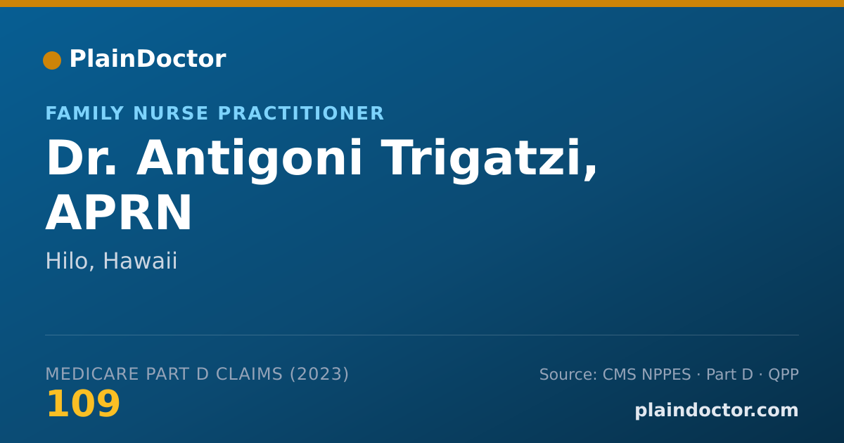 Shareable card for Antigoni Trigatzi, APRN - Family Nurse Practitioner, Hilo, HI