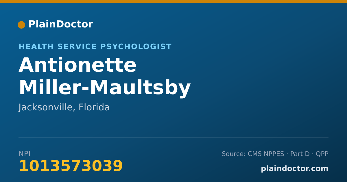 Shareable card for Antionette Miller-Maultsby - Health Service Psychologist, Jacksonville, FL