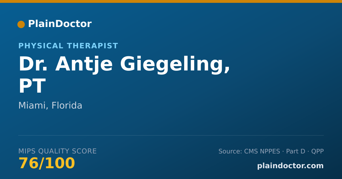 Shareable card for Antje Giegeling, PT - Physical Therapist, Miami, FL