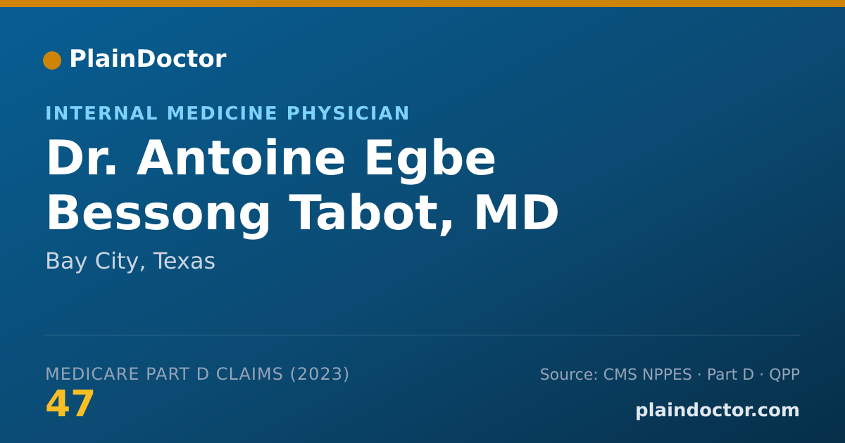 Shareable card for Antoine Egbe Bessong Tabot, MD - Internal Medicine Physician, Bay City, TX