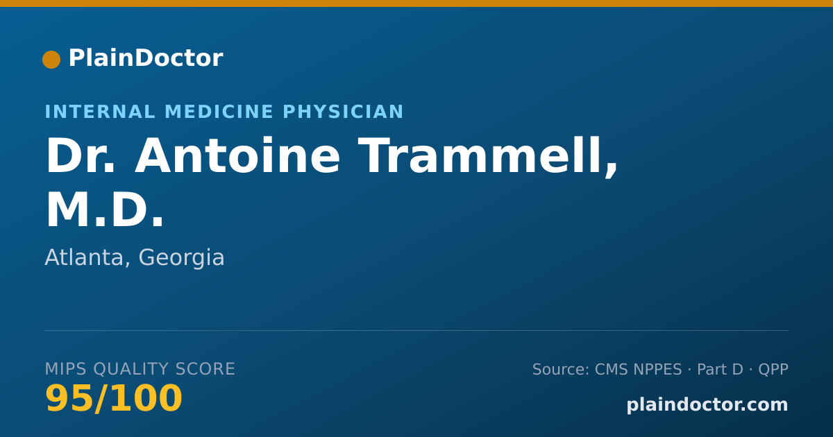 Shareable card for Antoine Trammell, M.D. - Internal Medicine Physician, Atlanta, GA