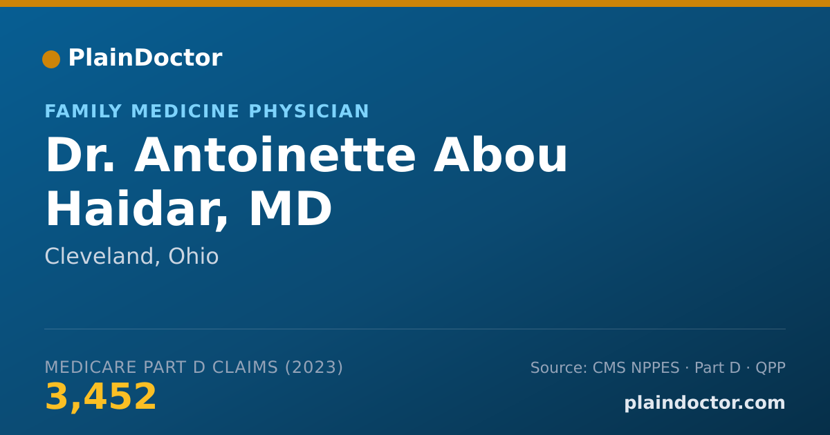 Shareable card for Antoinette Abou Haidar, MD - Family Medicine Physician, Cleveland, OH