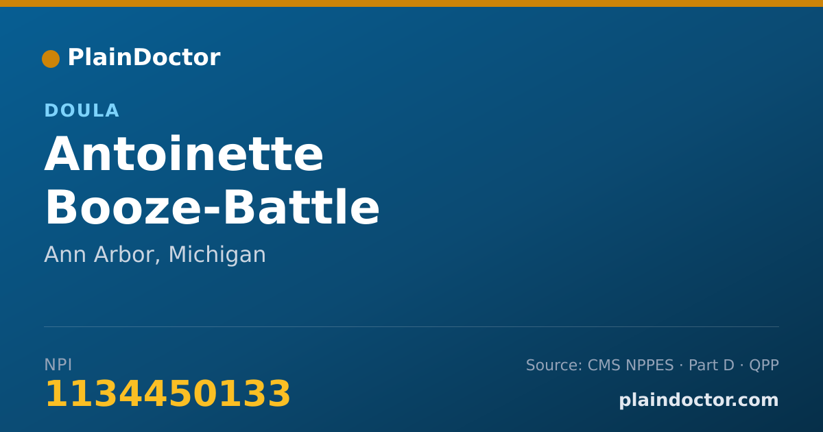 Shareable card for Antoinette Booze-Battle - Doula, Ann Arbor, MI
