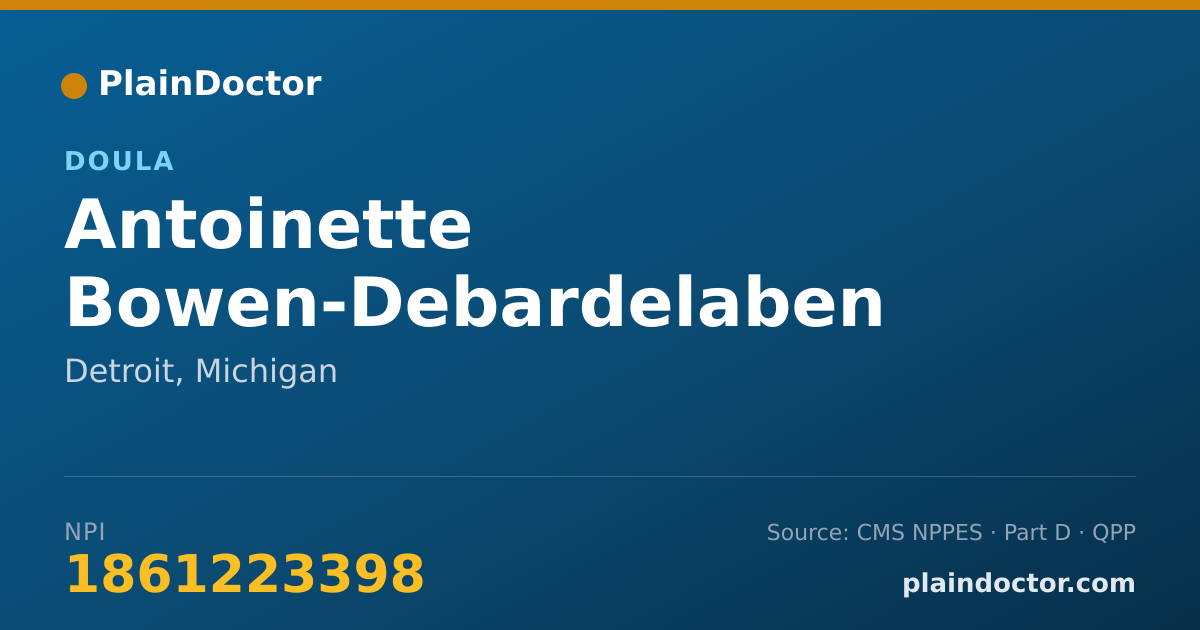Shareable card for Antoinette Bowen-Debardelaben - Doula, Detroit, MI