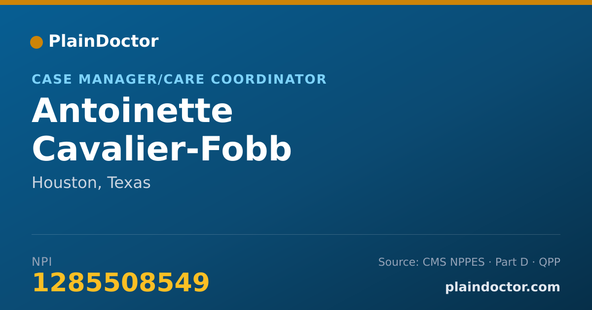 Shareable card for Antoinette Cavalier-Fobb - Case Manager/Care Coordinator, Houston, TX