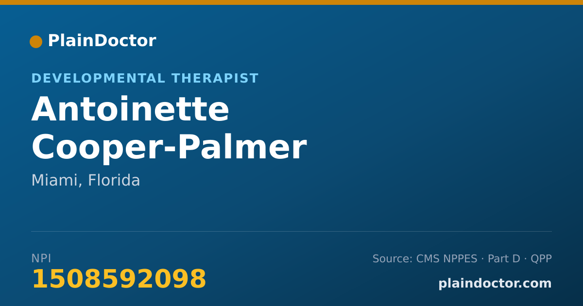 Shareable card for Antoinette Cooper-Palmer - Developmental Therapist, Miami, FL