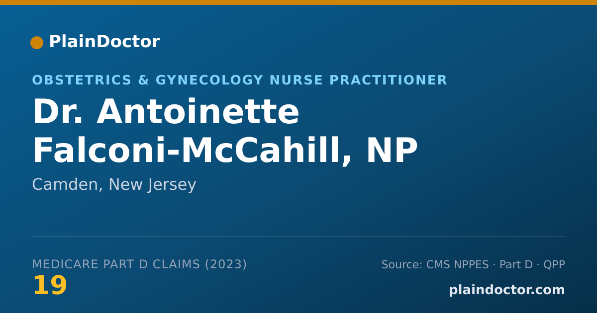 Shareable card for Antoinette Falconi-McCahill, NP - Obstetrics & Gynecology Nurse Practitioner, Camden, NJ