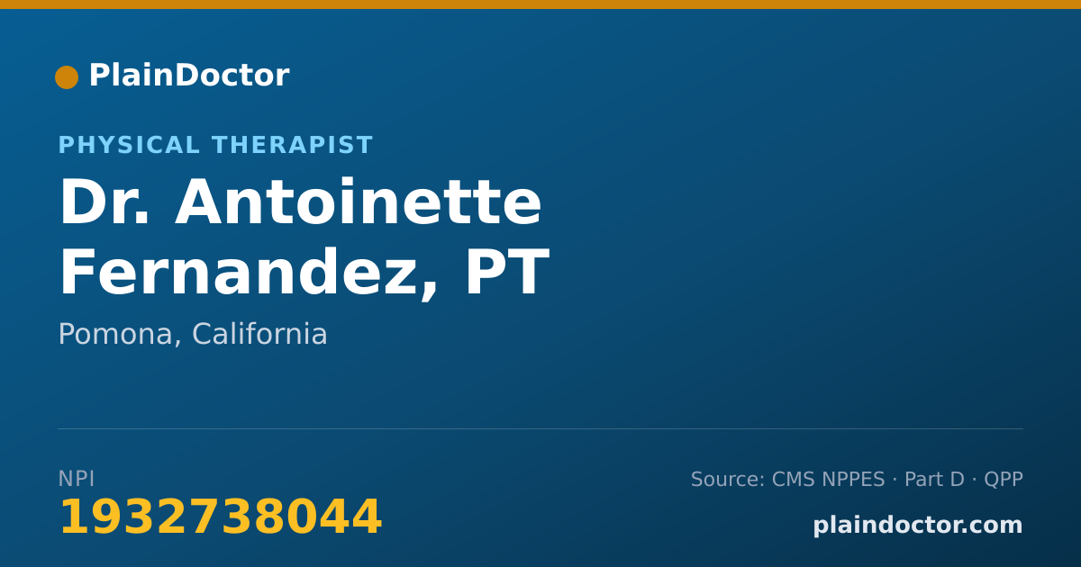 Shareable card for Antoinette Fernandez, PT - Physical Therapist, Pomona, CA