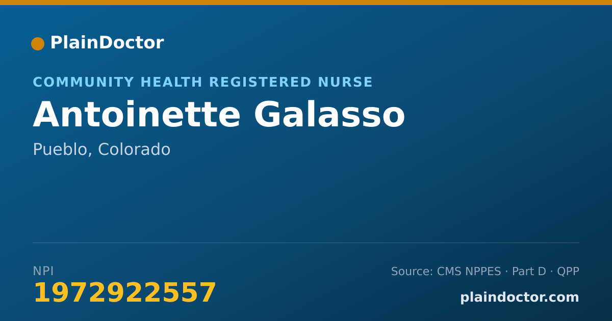 Shareable card for Antoinette Galasso - Community Health Registered Nurse, Pueblo, CO