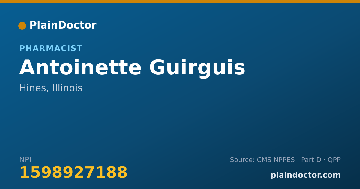 Shareable card for Antoinette Guirguis - Pharmacist, Hines, IL
