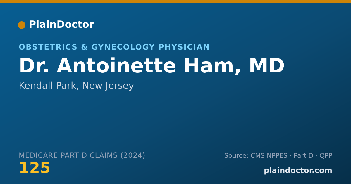 Shareable card for Antoinette Ham, MD - Obstetrics & Gynecology Physician, Kendall Park, NJ