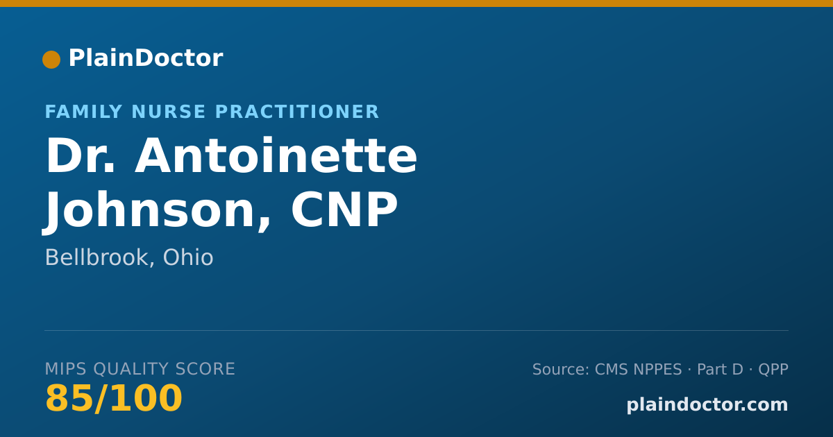 Shareable card for Antoinette Johnson, CNP - Family Nurse Practitioner, Bellbrook, OH
