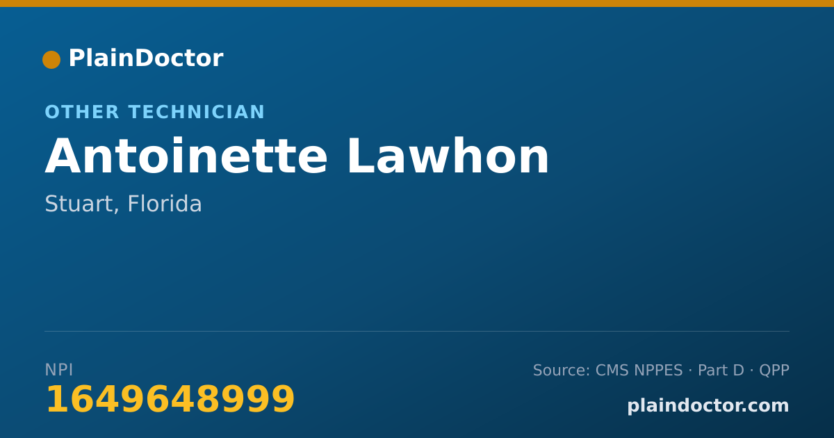 Shareable card for Antoinette Lawhon - Other Technician, Stuart, FL