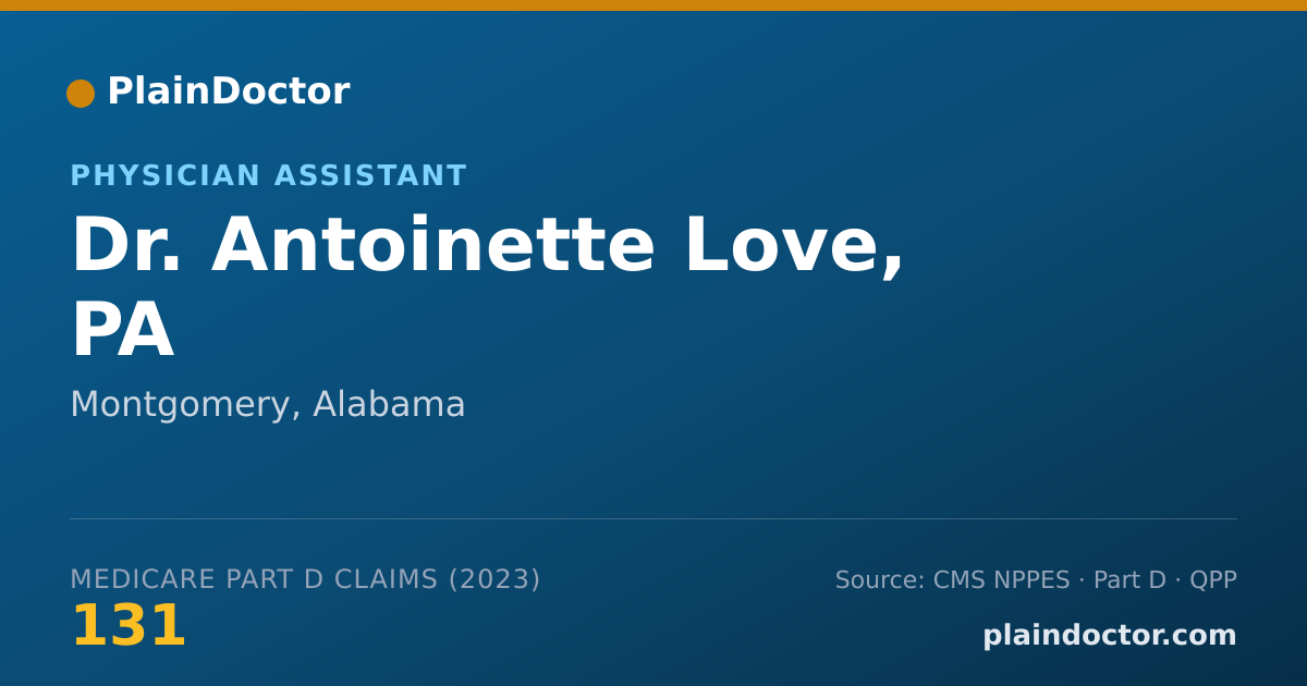 Shareable card for Antoinette Love, PA - Physician Assistant, Montgomery, AL