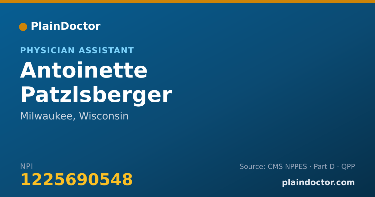 Shareable card for Antoinette Patzlsberger - Physician Assistant, Milwaukee, WI