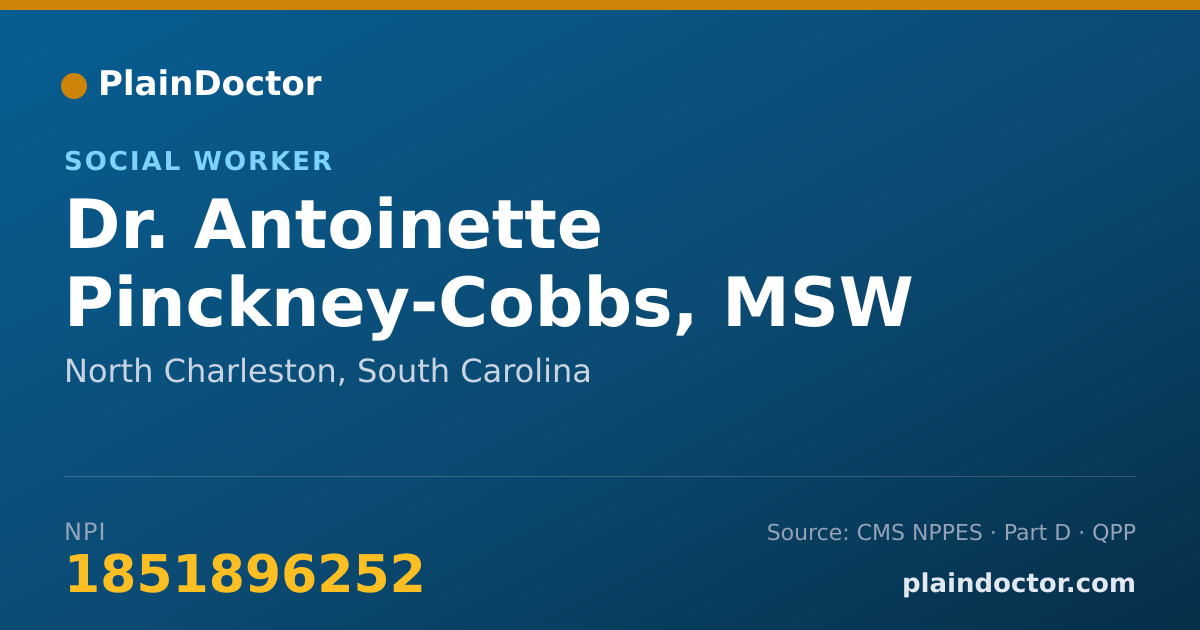 Shareable card for Antoinette Pinckney-Cobbs, MSW - Social Worker, North Charleston, SC