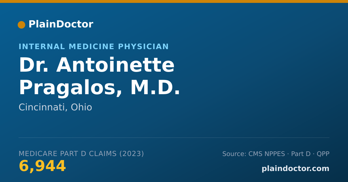 Shareable card for Antoinette Pragalos, M.D. - Internal Medicine Physician, Cincinnati, OH