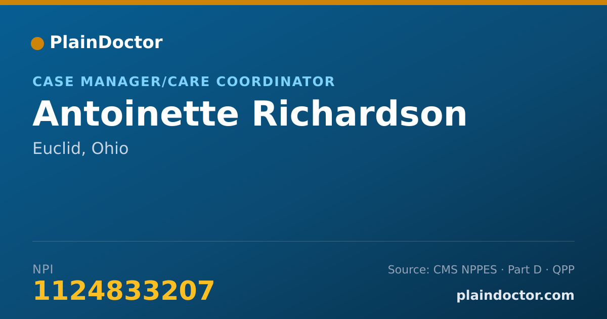 Shareable card for Antoinette Richardson - Case Manager/Care Coordinator, Euclid, OH