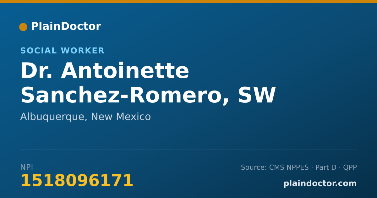 Shareable card for Antoinette Sanchez-Romero, SW - Social Worker, Albuquerque, NM