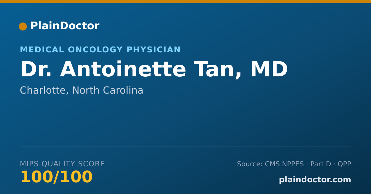 Shareable card for Antoinette Tan, MD - Medical Oncology Physician, Charlotte, NC