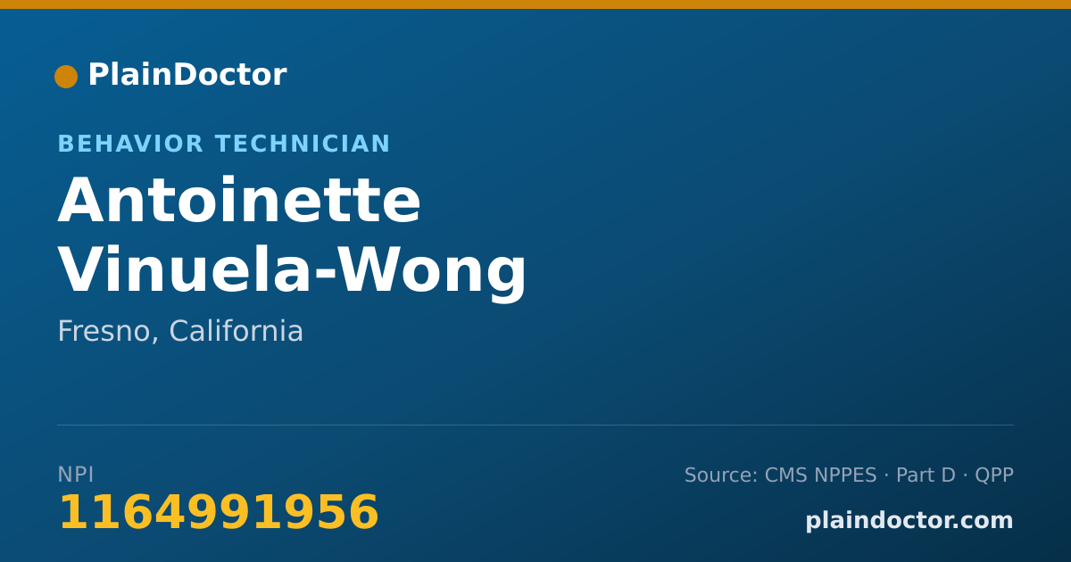 Shareable card for Antoinette Vinuela-Wong - Behavior Technician, Fresno, CA