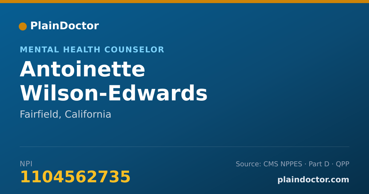 Shareable card for Antoinette Wilson-Edwards - Mental Health Counselor, Fairfield, CA