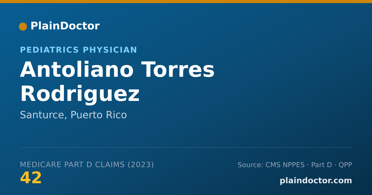 Shareable card for Antoliano Torres Rodriguez - Pediatrics Physician, Santurce, PR