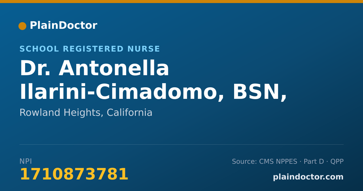 Shareable card for Antonella Ilarini-Cimadomo, BSN, RN, PHN - School Registered Nurse, Rowland Heights, CA